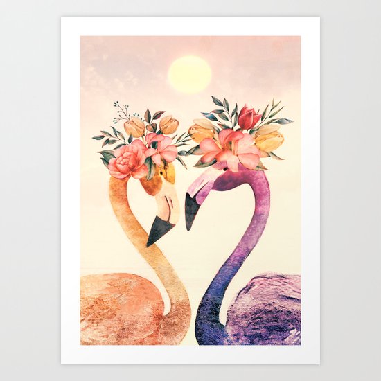 Flamingos II Art Print