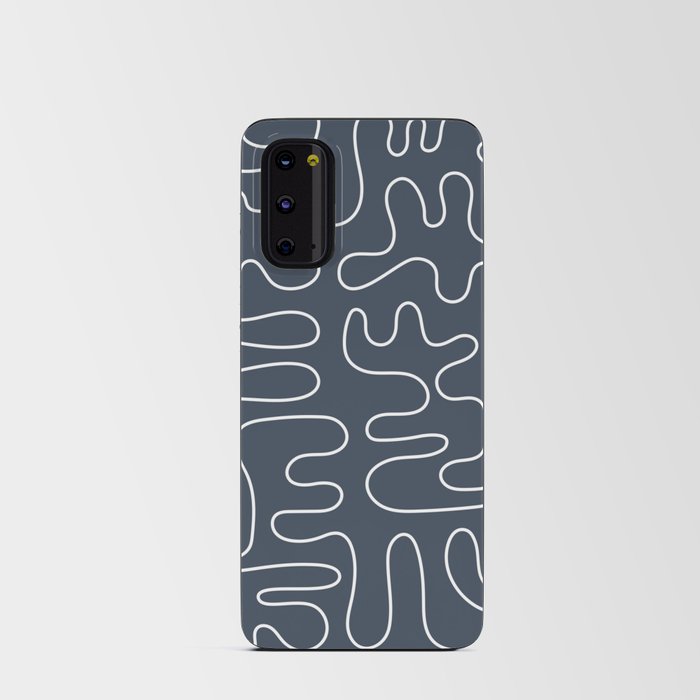 Abstract Lines 2 blue and white Android Card Case