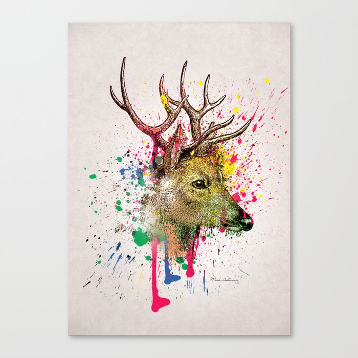 deer painting abstract Canvas Print