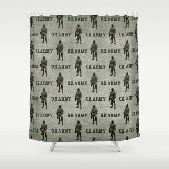 US Army Green Soldier Shower Curtain