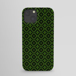 Green and Black Ornamental Arabic Pattern iPhone Case
