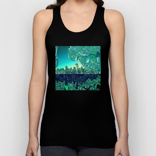 seattle city skyline Unisex Tank Top