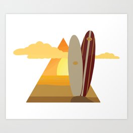 Chilling At The Beach With My Surfboard Art Print
