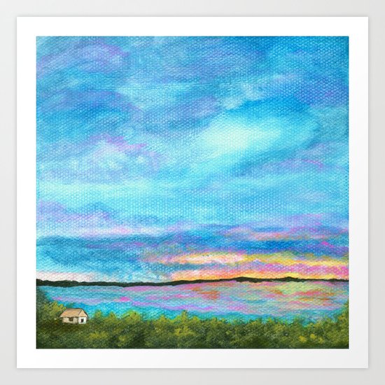 Good Morning, Beach House Sunrise Art Print
