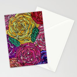 Multicolor Roses Stationery Card