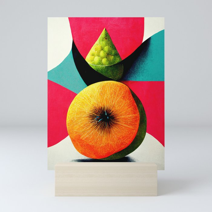 Inner Fruit - Abstract Minimalist Digital Retro Poster Art Mini Art Print