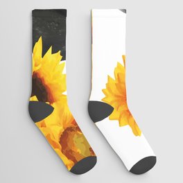 Pointer Dog Sunflower Field Socks