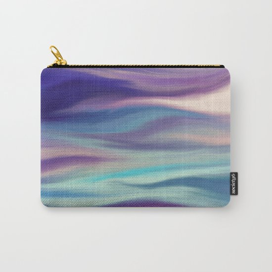 Painted digital silk texture blue colors Carry-All Pouch