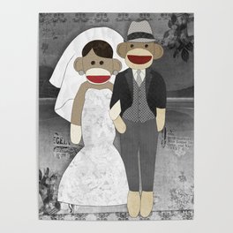 Sock Monkey Wedding Poster