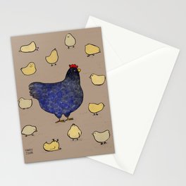 Mama Chicken and her babies Stationery Cards