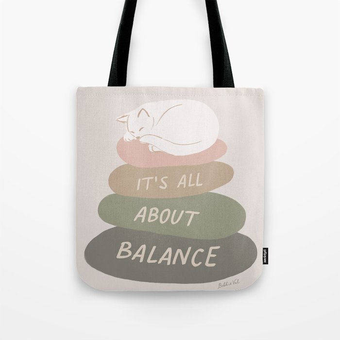 Balance with Cat Tote Bag