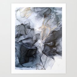 Calm But Dramatic Light Monochromatic Black Grey Abstract Art