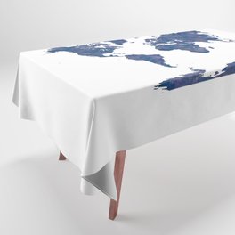 world map in watercolor blue color Tablecloth