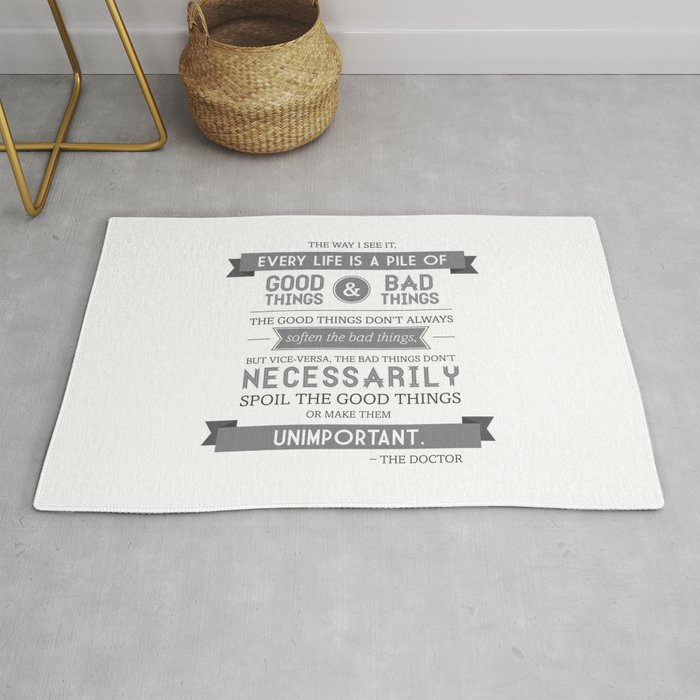 Good Things Bad Things Gray Rug By Victoriaspahn Society6