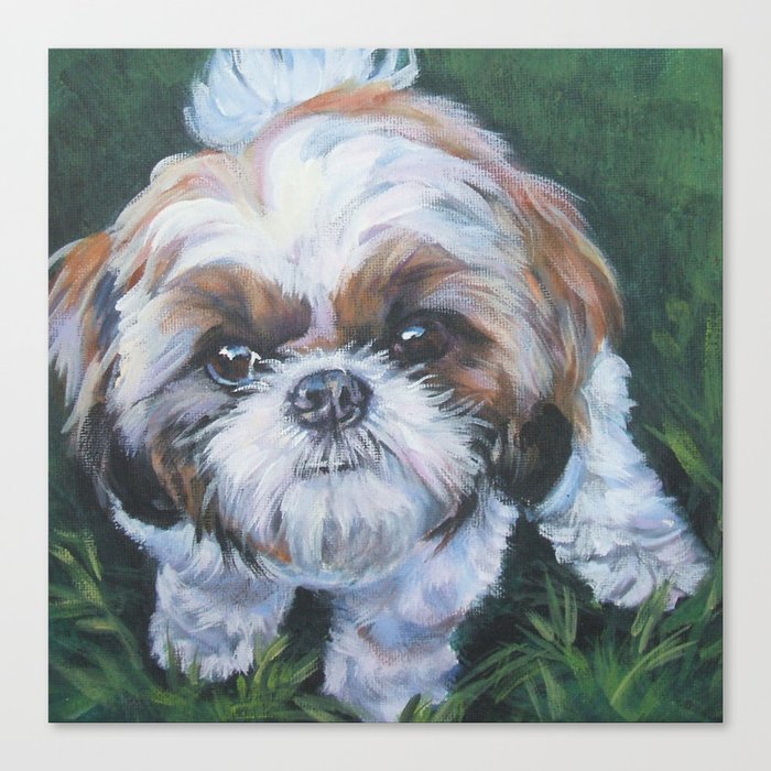 Shih Tzu Dog Art Portrait From An Original Painting By L A Shepard