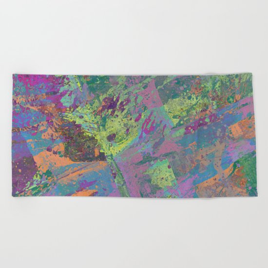 Abstract Thoughts 2 - Textured, painting Beach Towel