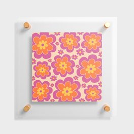 Colorful Retro Flower Pattern 595 Floating Acrylic Print