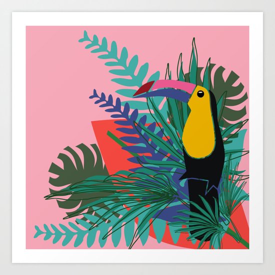 Toucan pink Art Print