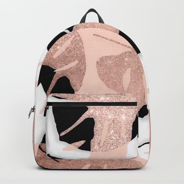 Black and rose gold cheap pink backpack