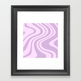 Swirl Marble Stripes Pattern (lavender) Framed Art Print