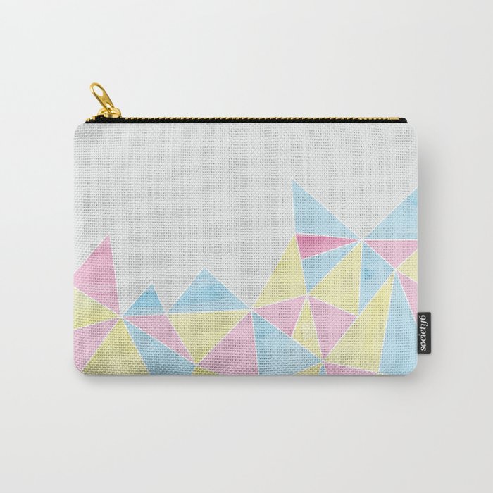 Pastel Watercolour Geometric Carry-All Pouch