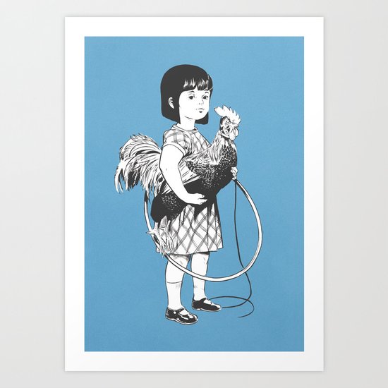 Rooster Girl Art Print
