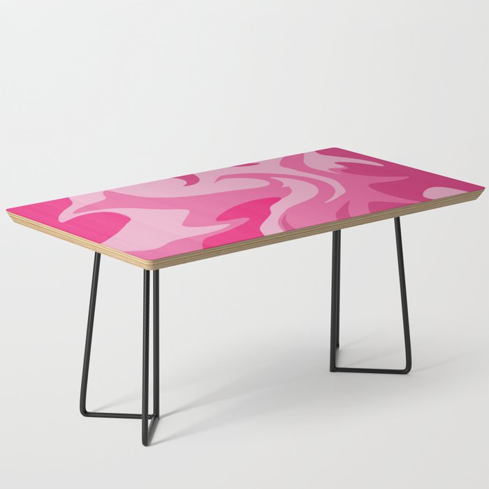 Hot Pink Liquid Swirls Coffee Table