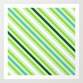 Simply Green Stripes Art Print