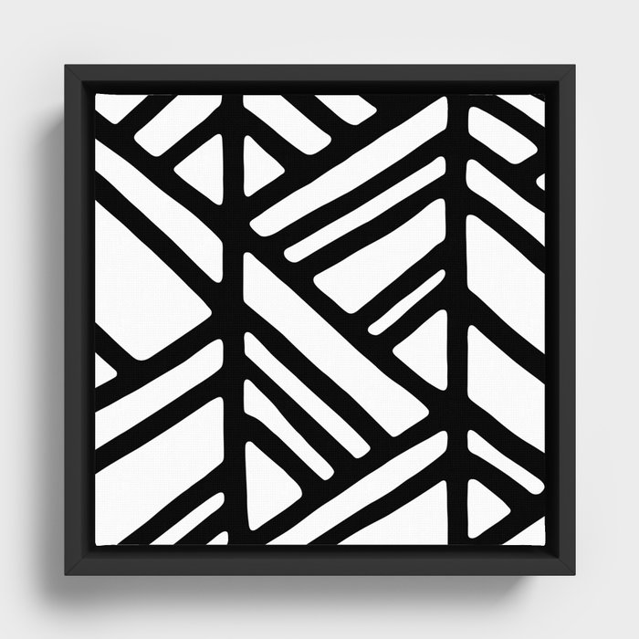 Diagonical lines pattern Framed Canvas