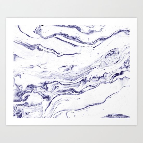 Navy Blue Marble #society6 #decor #marble Art Print