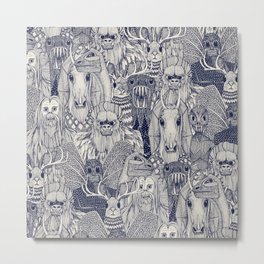 cryptid crowd blue off white Metal Print