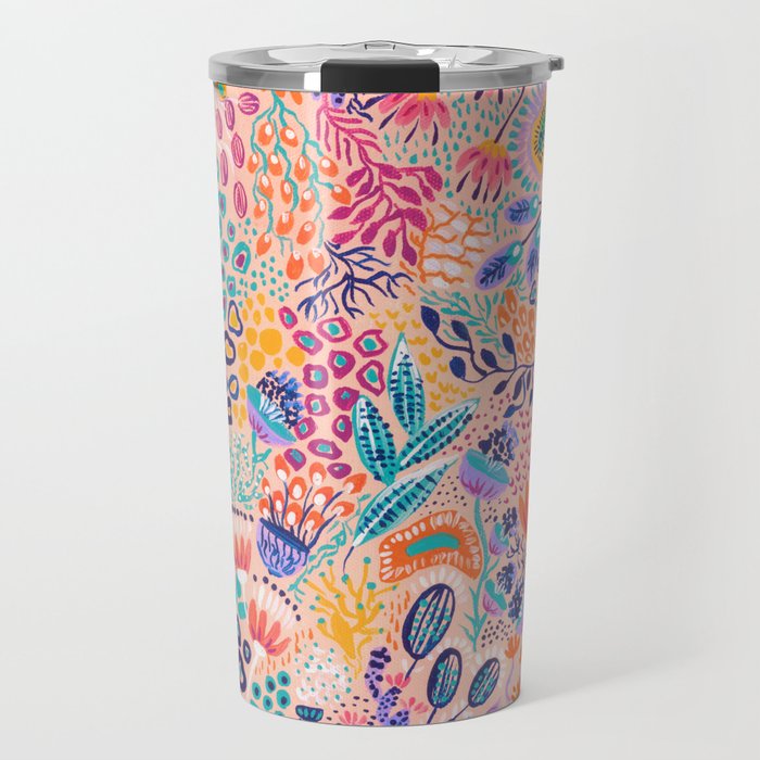 Colorful and Abstract Corals reefs Travel Mug