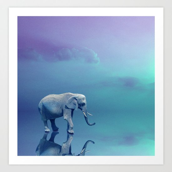 Lonely Elephant Art Print