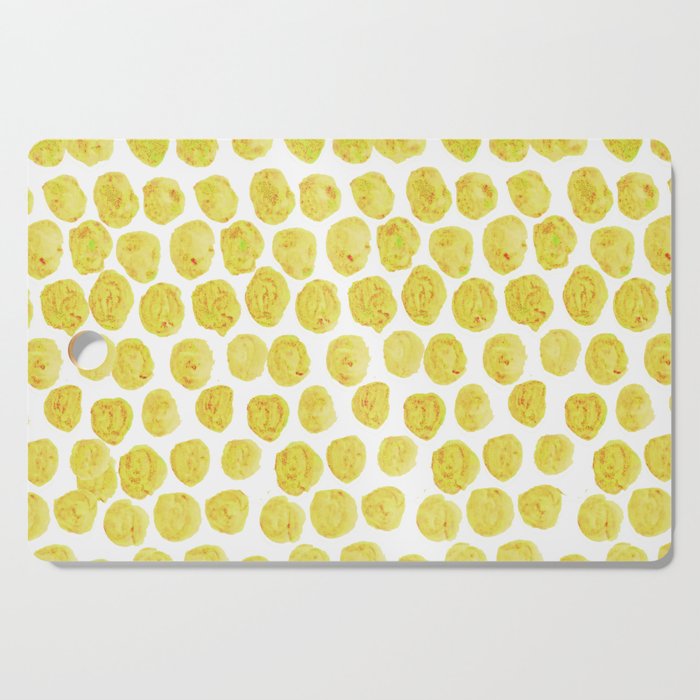 Yellow Watercolor Polka Dots Cutting Board