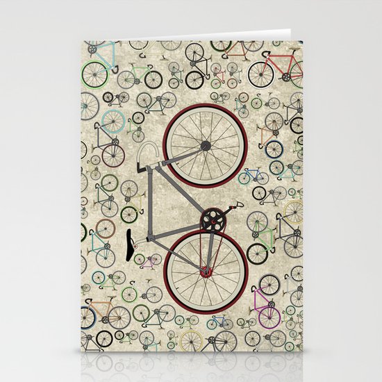 Love Fixie Road Bike Stationery Cards