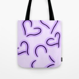 Cute Hearts Purple Tote Bag