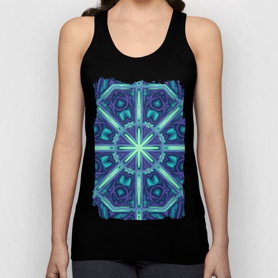 Kaleidoscope abstract in blue, purple and green Unisex Tank Top