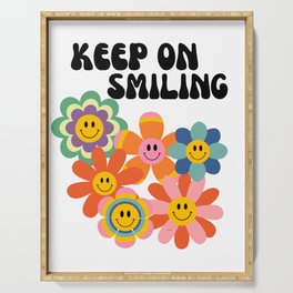 Keep On Smiling Groovy Retro Serving Tray