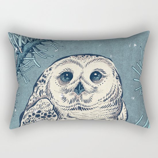 Winter Snowy Owl Rectangular Pillow