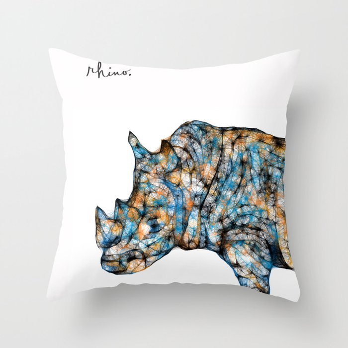 Rhinoceros Throw Pillow