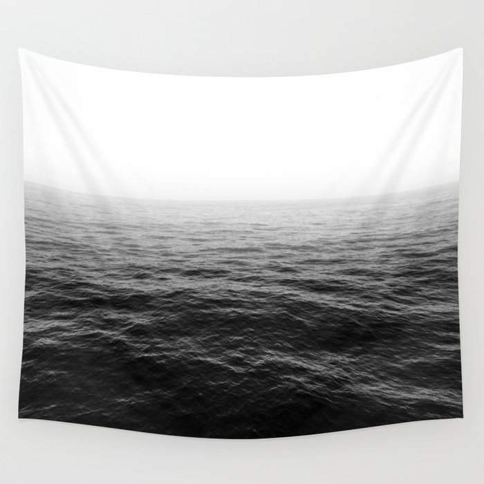 ocean horizon black and white landscape photography Wall Tapestry