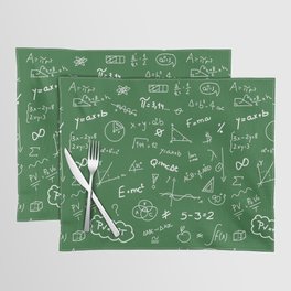 Mathematics nerdy in green Placemat