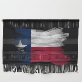 Texas state flag brush stroke, Texas flag background Wall Hanging