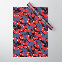 Cherries black Wrapping Paper