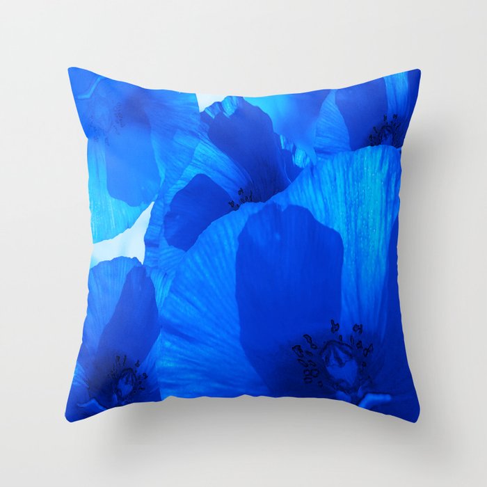 Blue Poppies #decor #society6 #buyart Throw Pillow