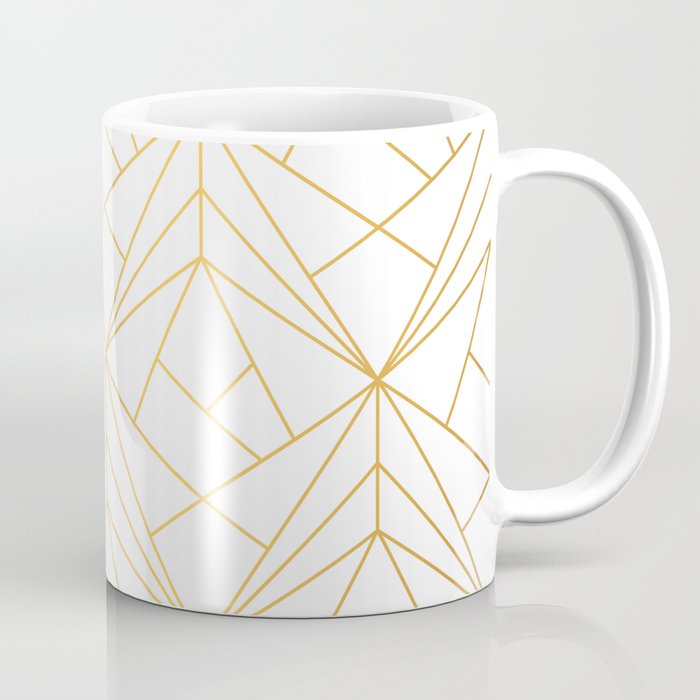 Golden Diagonal lines Pattern Coffee Mug