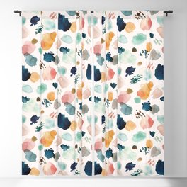 WILD WHIMS Abstract Watercolor Brush Strokes Blackout Curtain