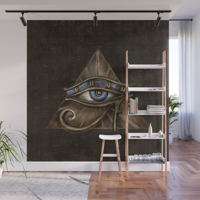 Egyptian Eye Of Horus Wadjet Digital Art Wall Mural By K9printart