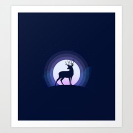 Deer Moon Art Print
