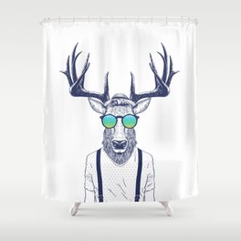 Mr Deer Hipster Shower Curtain
